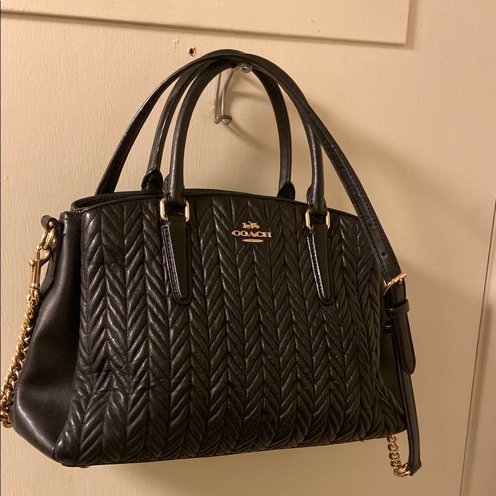 Coach Black Quilted Leather Handbag